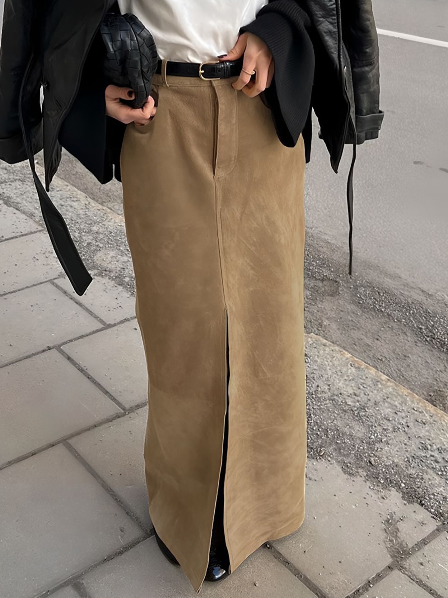 Brown Straight Skirt