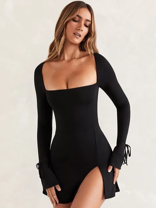 long sleeve button up bodycon dress Bodycon Dresses Long Sleeves Buttons V-Neck Stretch Casual Midi Sheath