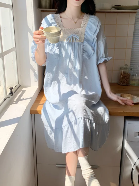 knee length dresses for ladies Above Knee Baby Doll Dress Nightwear/Nighty Dress