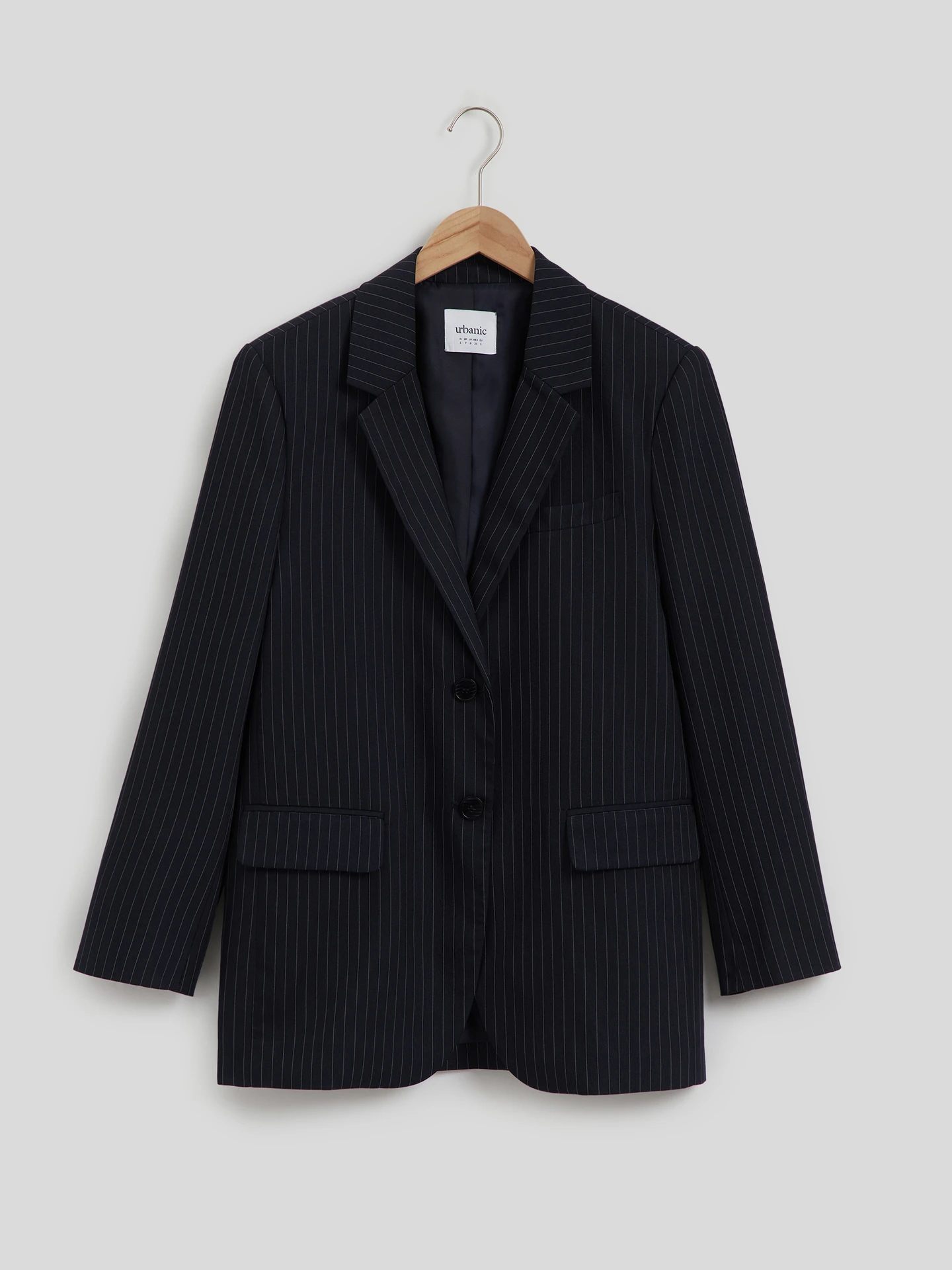 Striped Single-Breasted Blazer