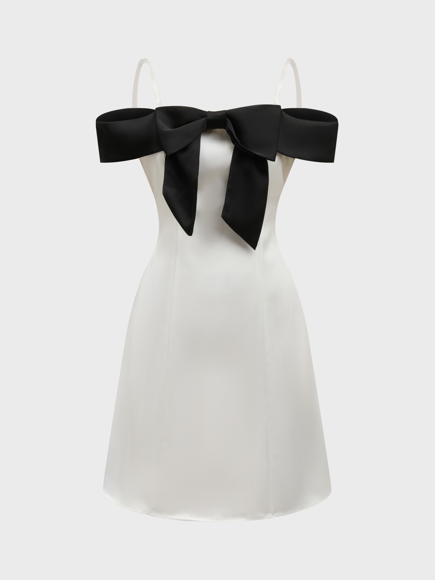 Black-White Bow Bodycon Dress