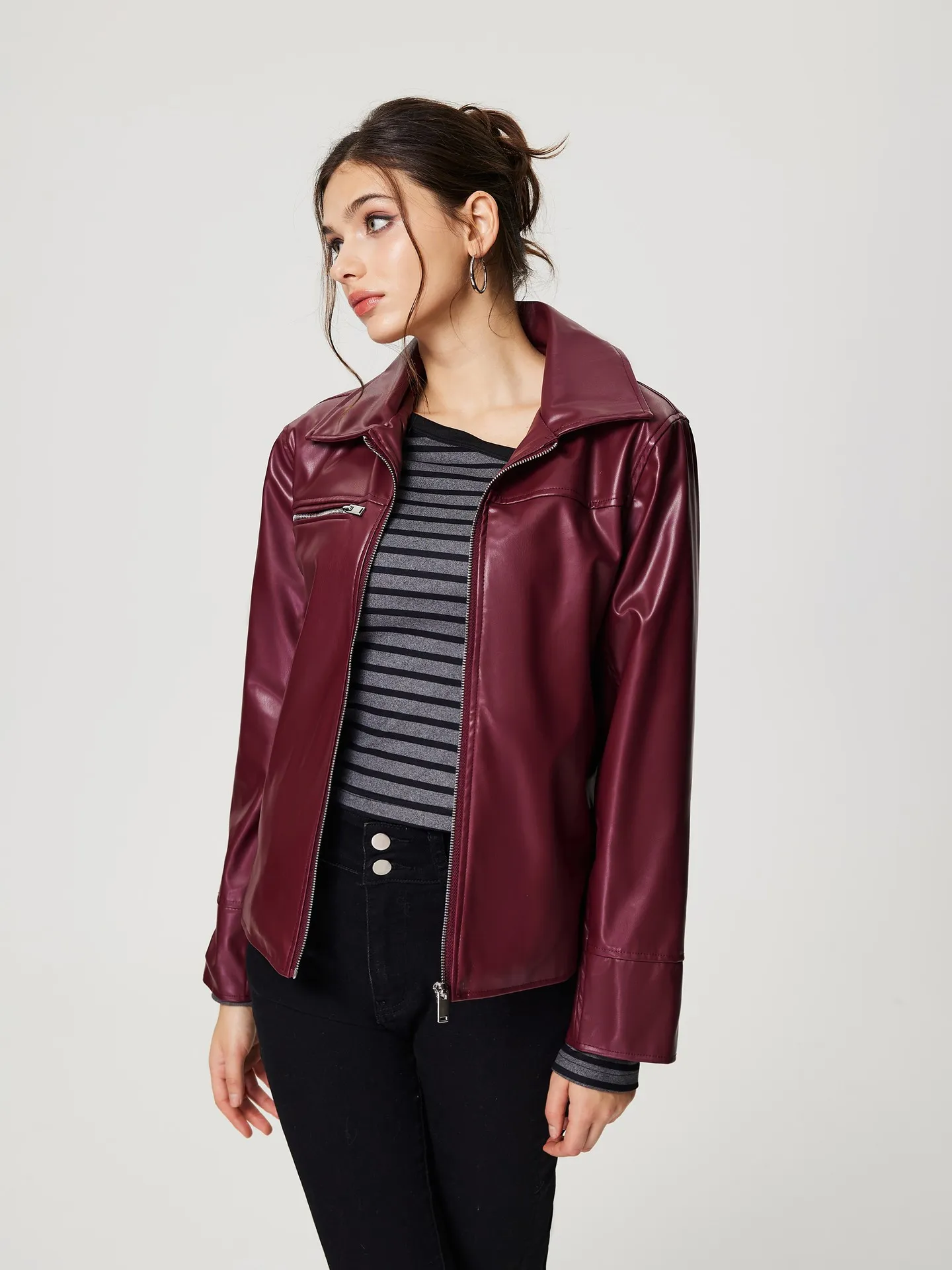 Asymmetric Faux Leather Jacket | Savana | Bestsellers