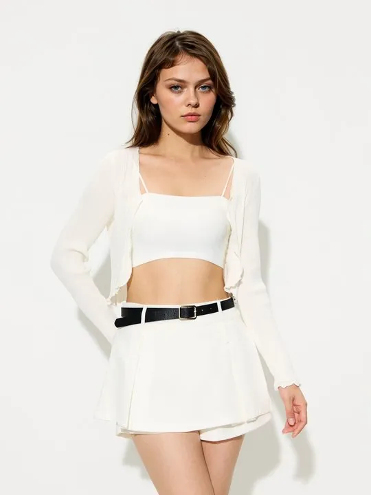 white shrugs for dresses Sheer Shrug Collection: Cropped, Lace, & Bolero Designs Model height 175 cm / 68.90 and is wearing bolero size M Feancey Shrugs for Women Ruffle