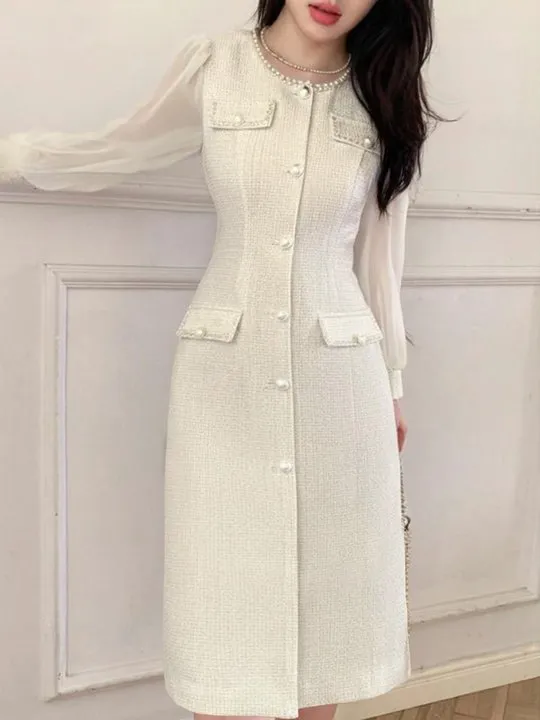 strapless open back dress Winter Wool Dress, Wool Wrap Dress, Winter Dress for Women, Plus Size Clothing, Long Sleeve Wool Dress, Formal Fall Dress, Wool Clothing, XL / Black main image 1