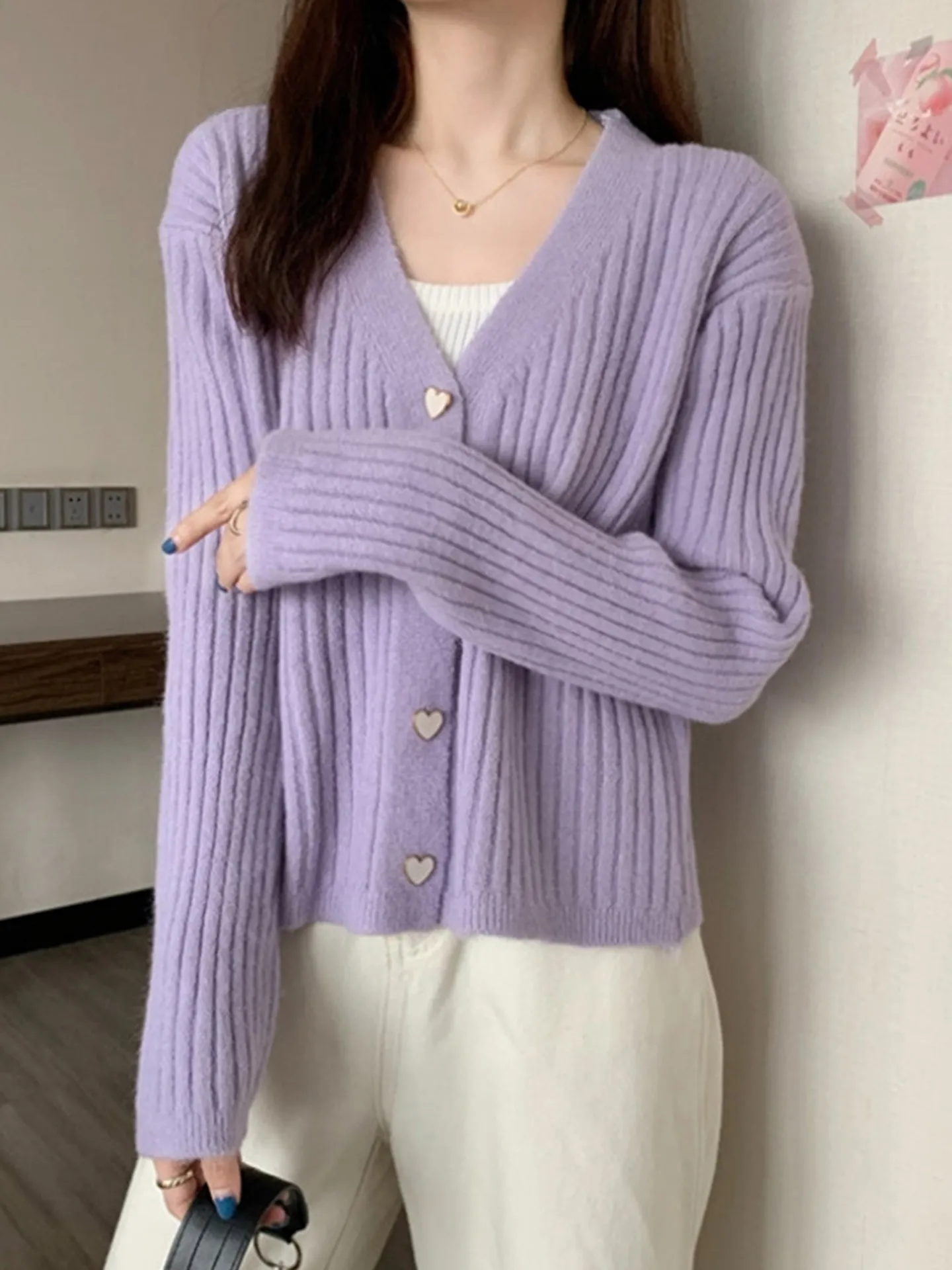 One button knit cardigan main image 0