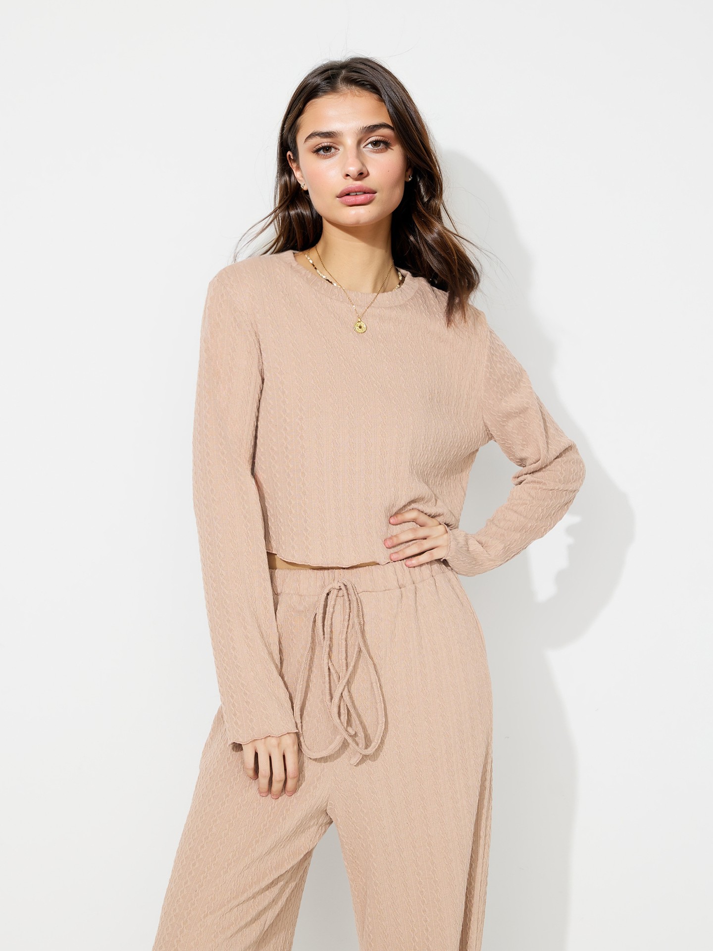 Khaki Textured Co-ord Set