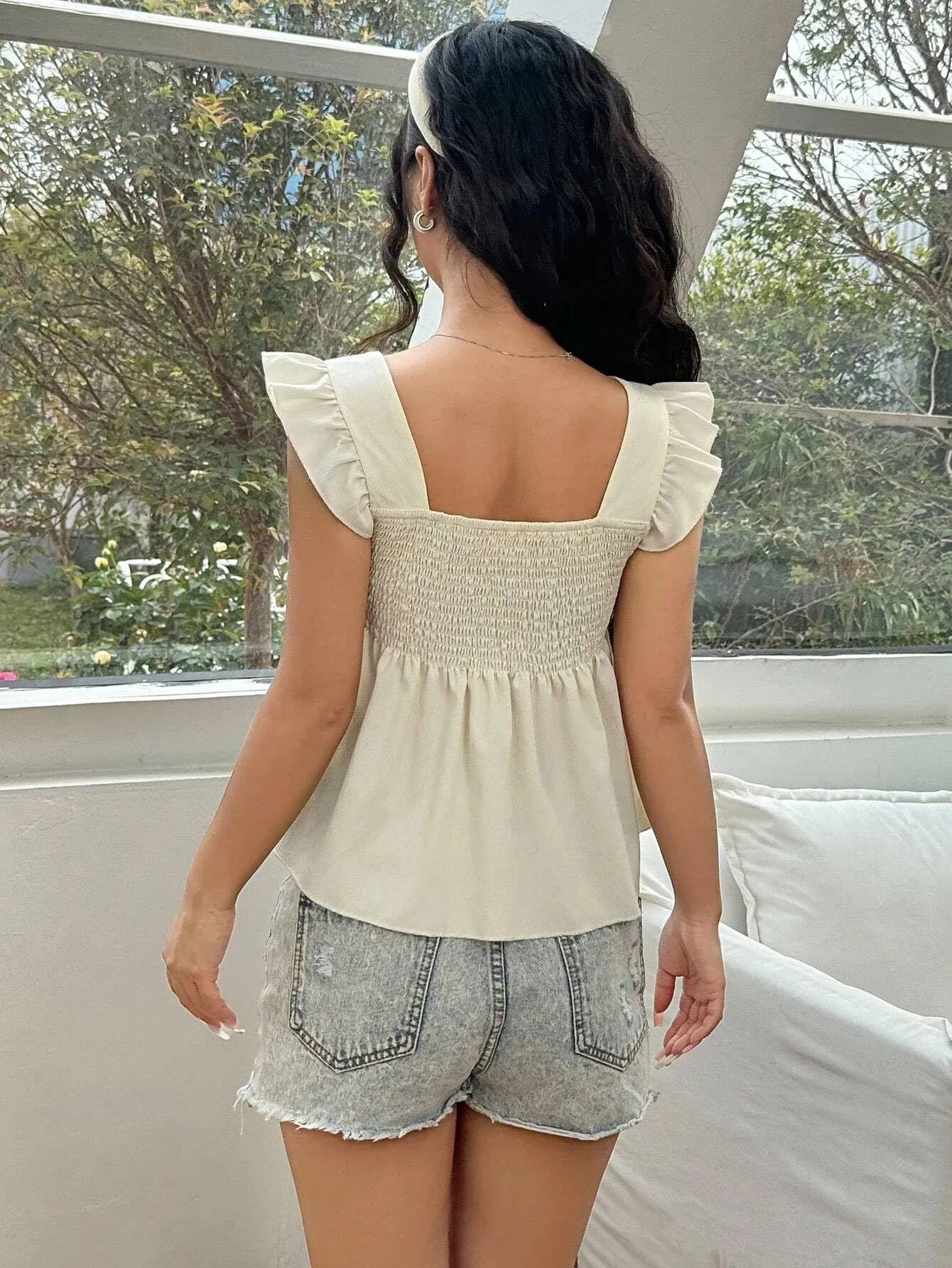Sage Go Getter Ruffle Top main image 1