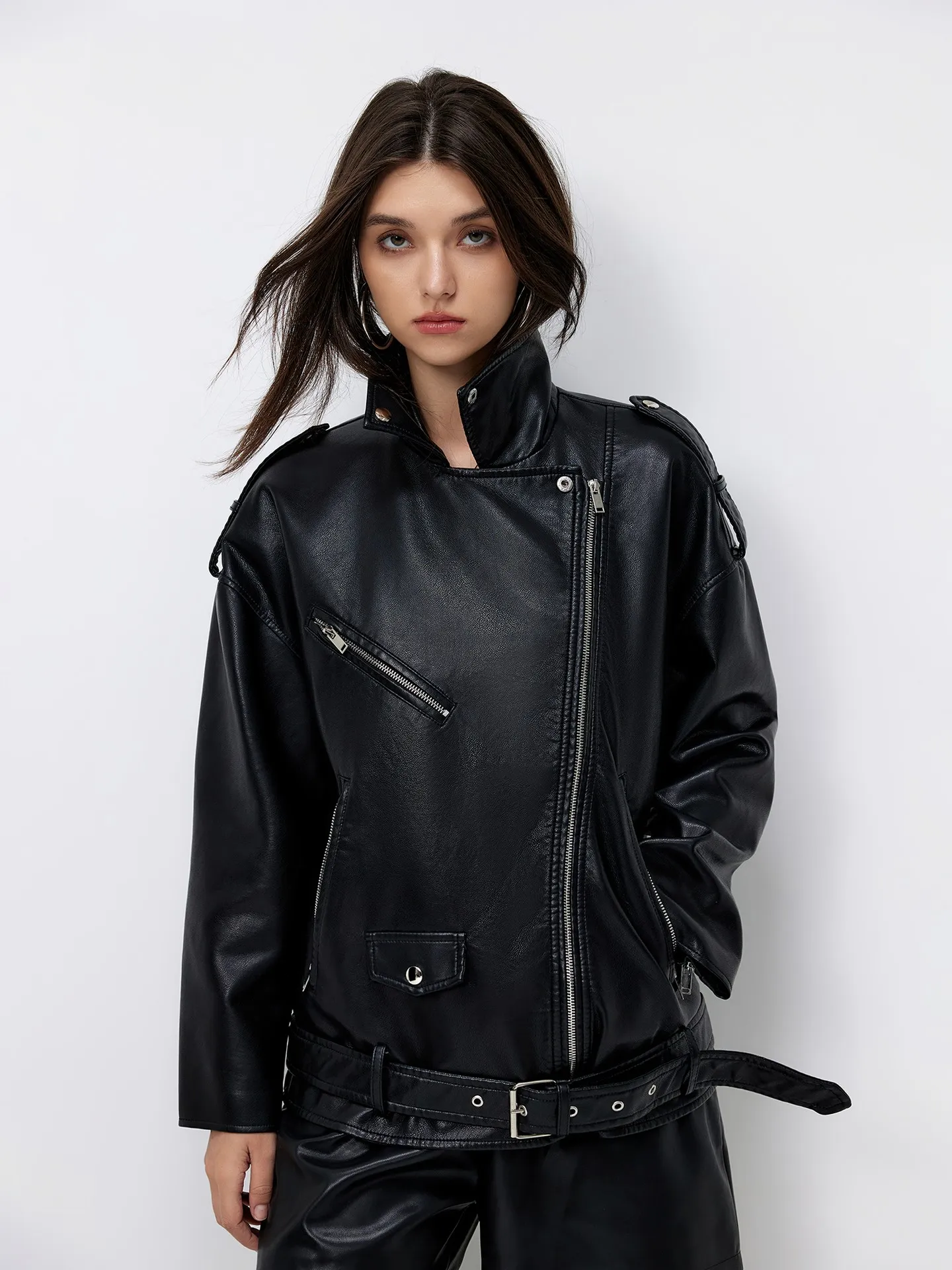 ジャケット・アウター T/SEHNE ASYMMETRIC LEATHER JACKET T/SEHNE ASYMMETRIC LEATHER JACKET 【公式通販】