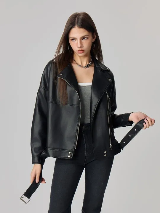 Asymmetric Faux Leather Jacket | Savana | Bestsellers