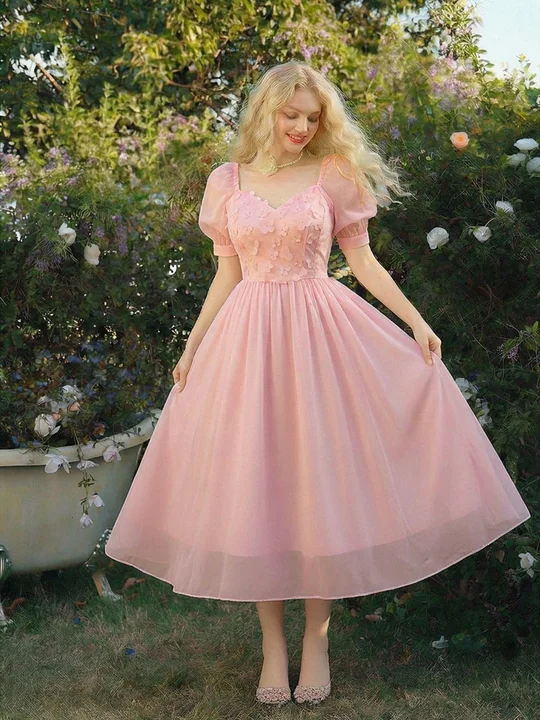 chiffon a line dress with sleeves Chiffon Cape Sleeve A-line Gown by Ladivine CDS509