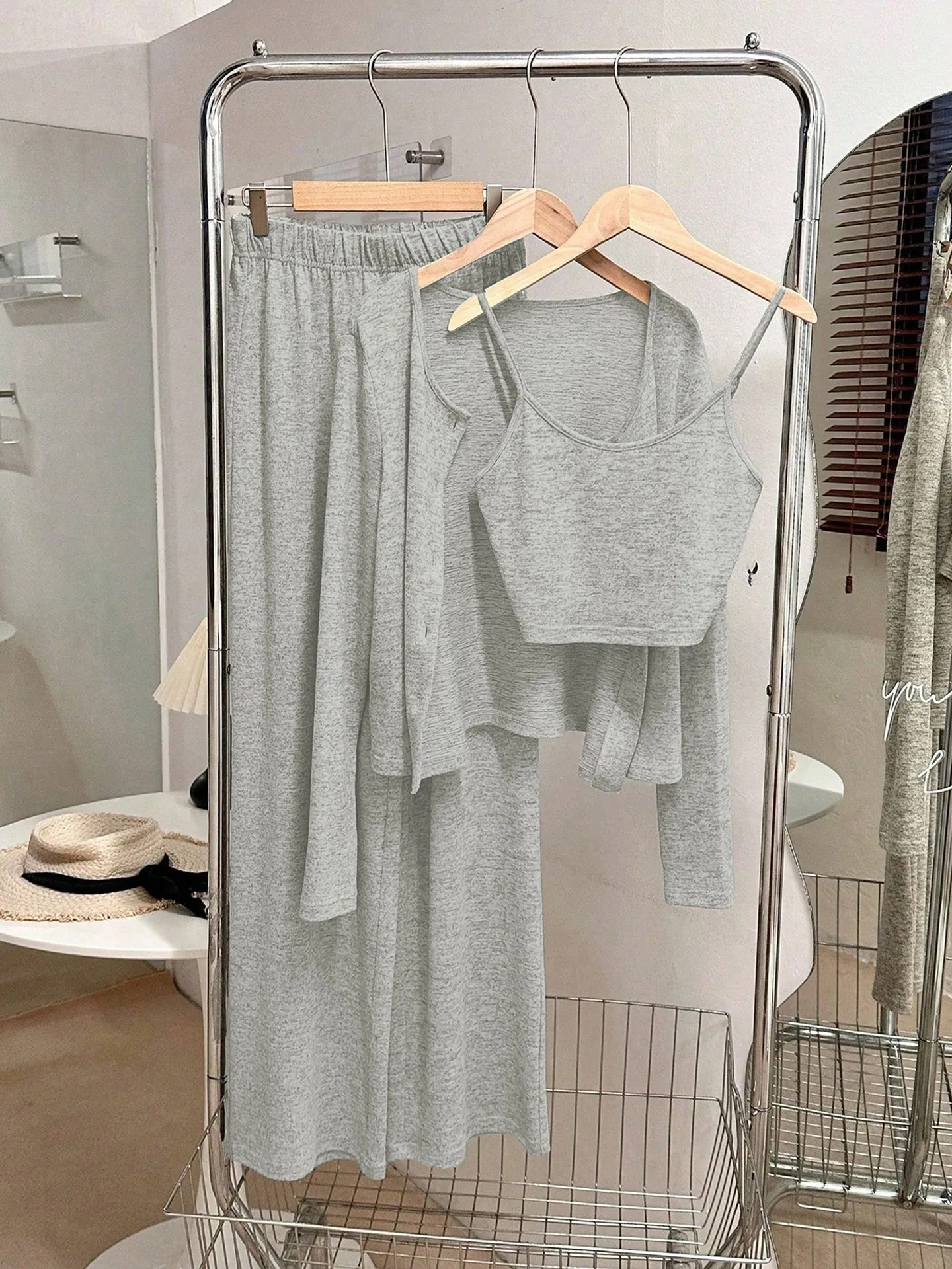 Black Cami Top And Pants Co-Ord Set main image 0