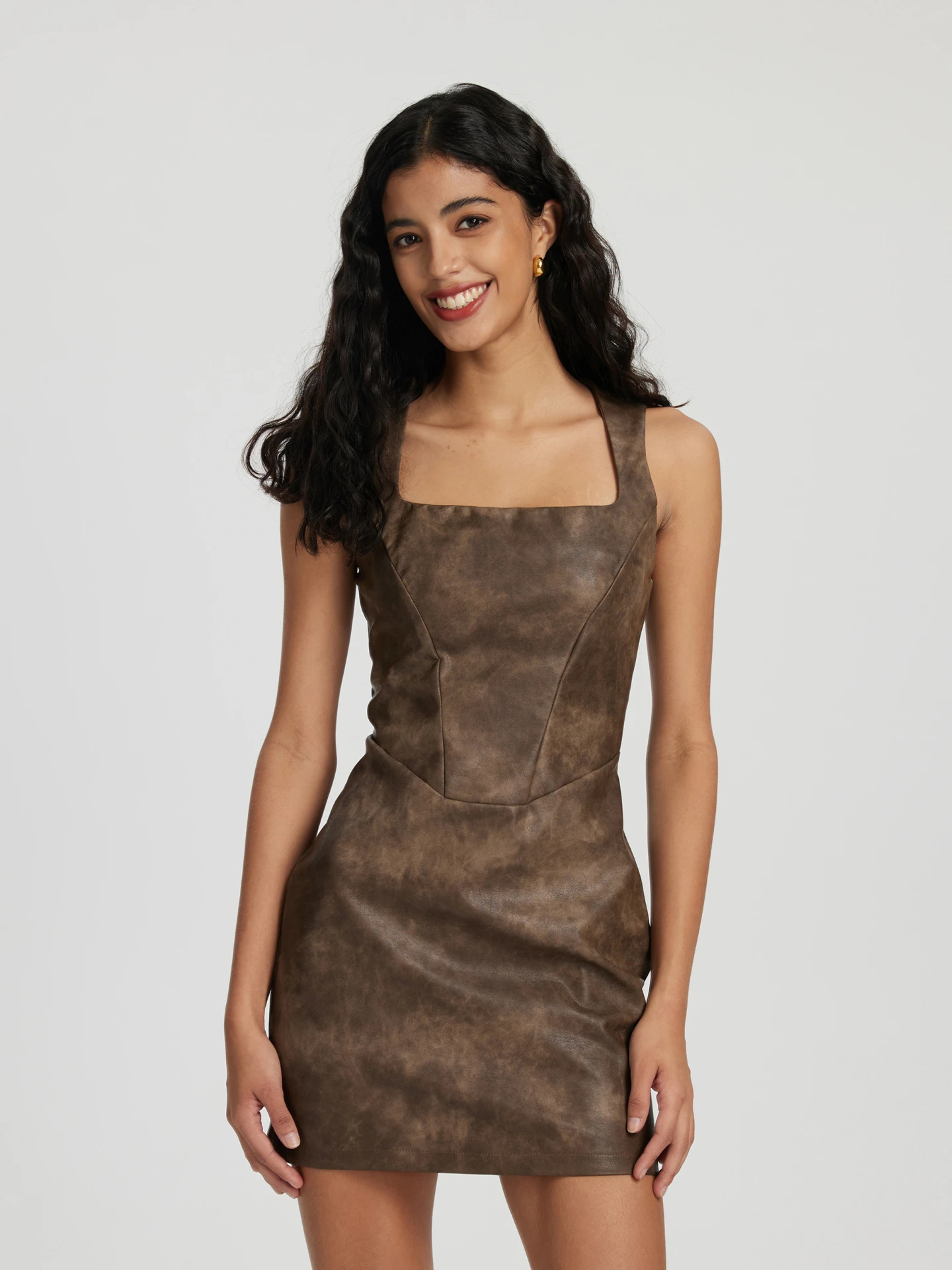 Faux Leather Mini Dress | Savana | Bestsellers