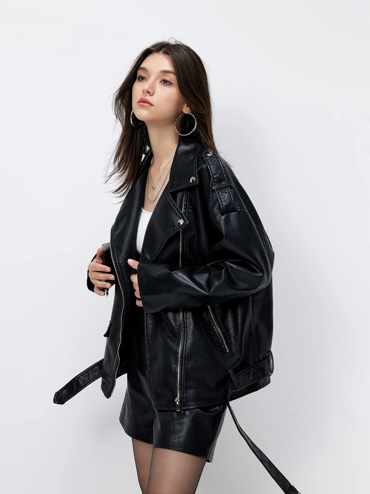 Asymmetric Faux Leather Jacket | Savana | Bestsellers