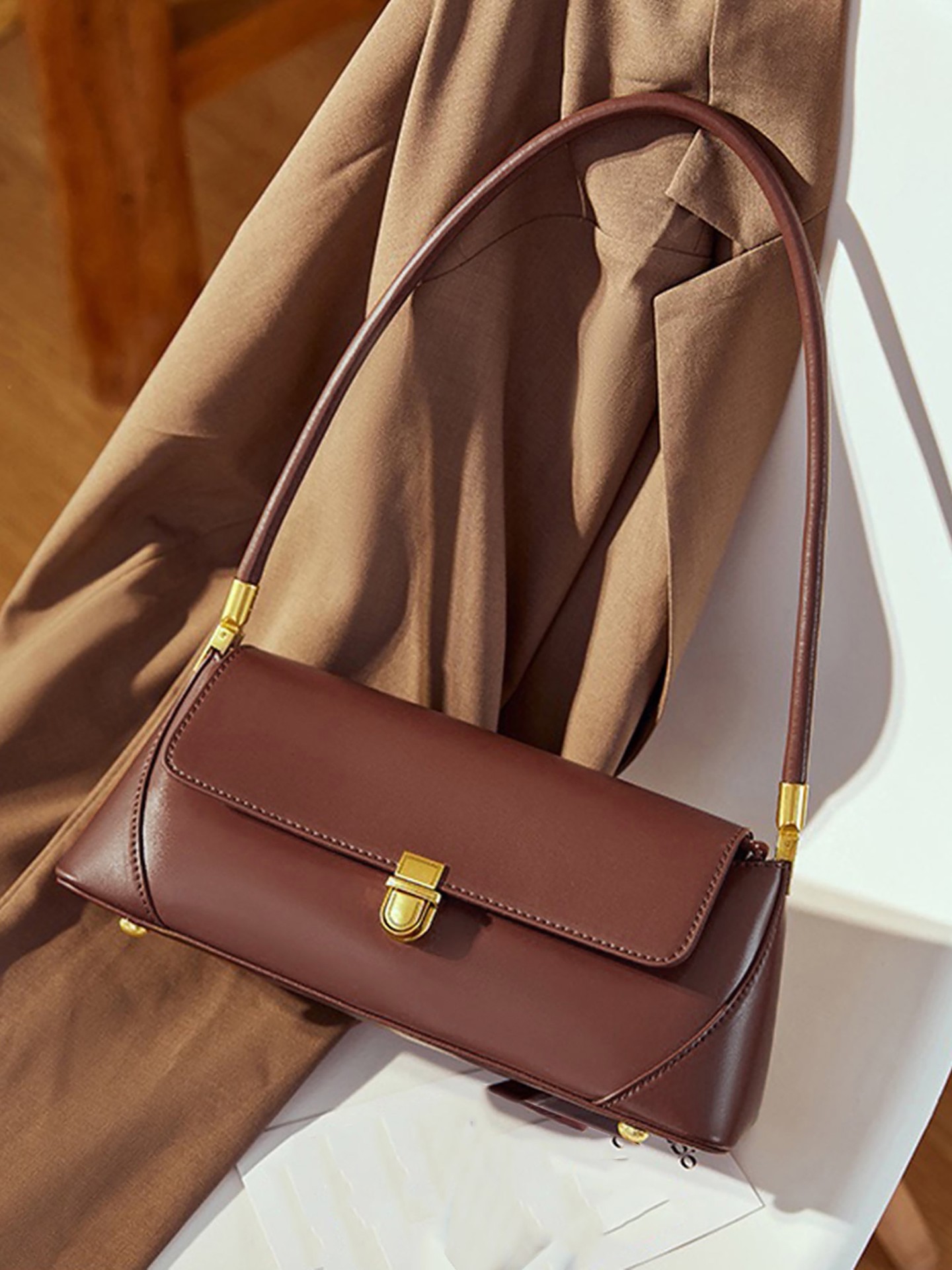 Solid Shoulder Bag