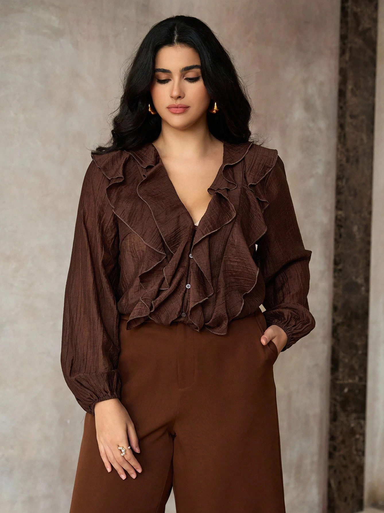 Plus Size Ruffle Top | Savana | Bestsellers