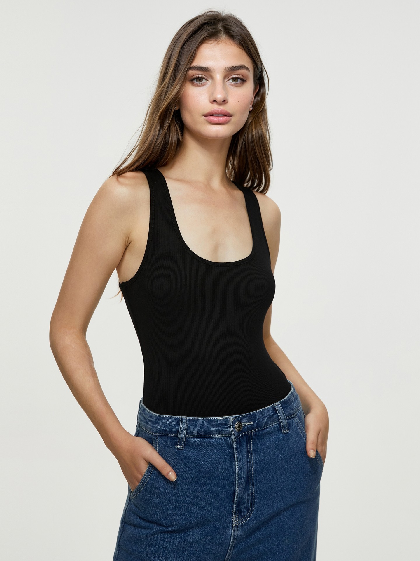 Ribbed Basic Bodysuit