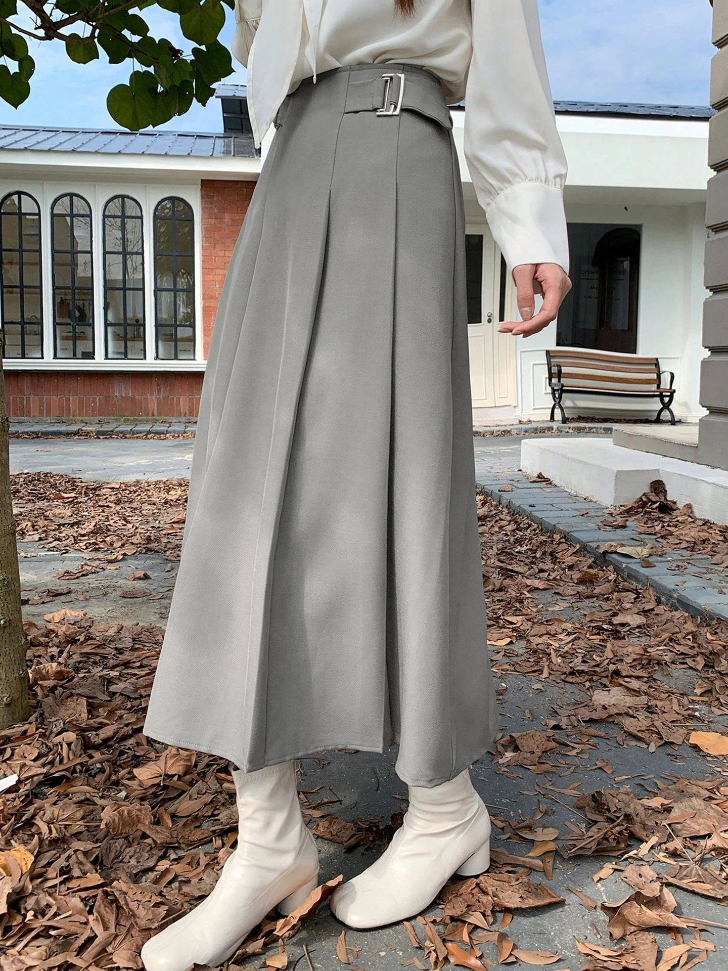Graceful A-Line Pleated Skirt