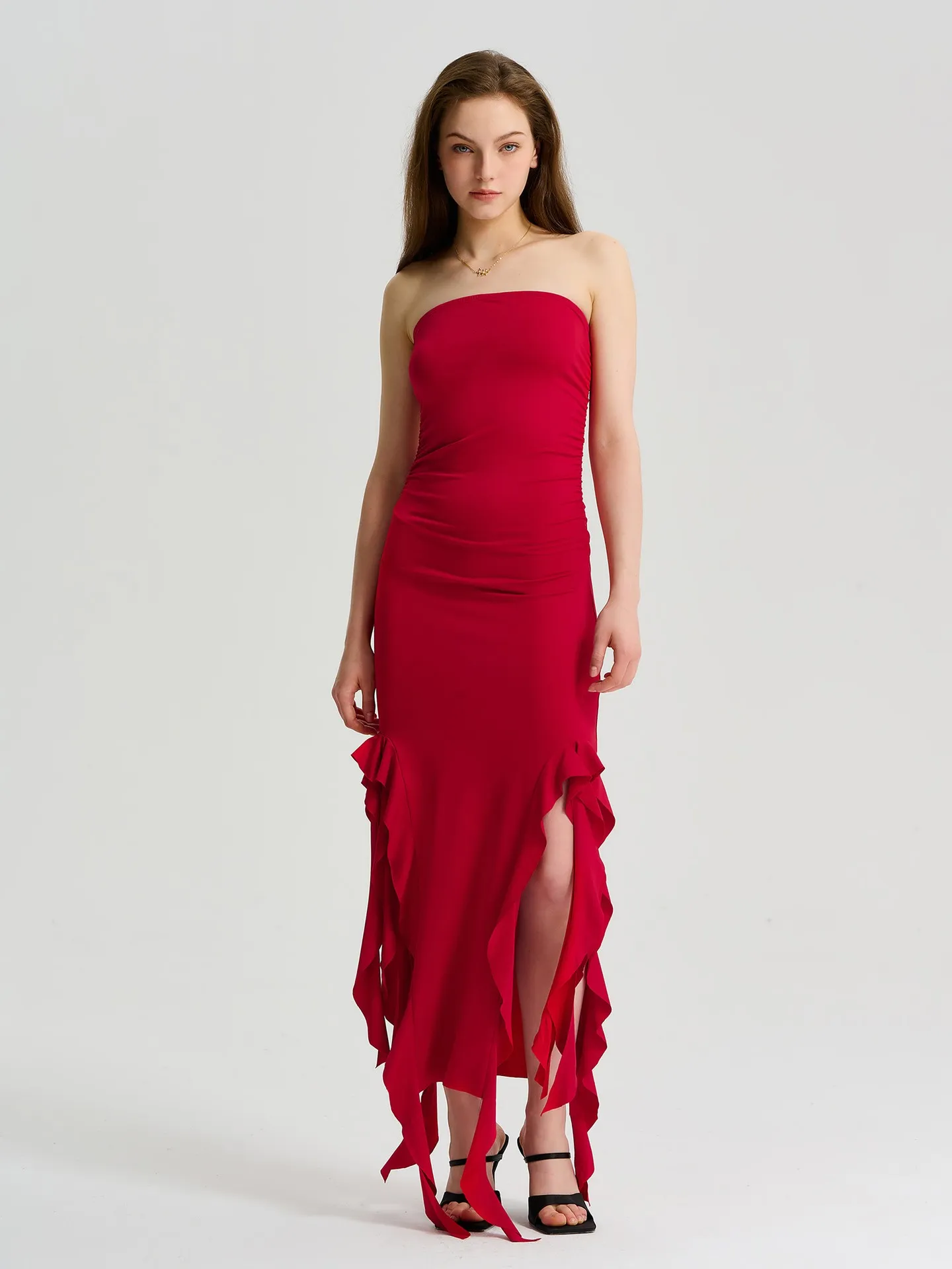 Long Tube Dress With Ruffles Savana Bestsellers