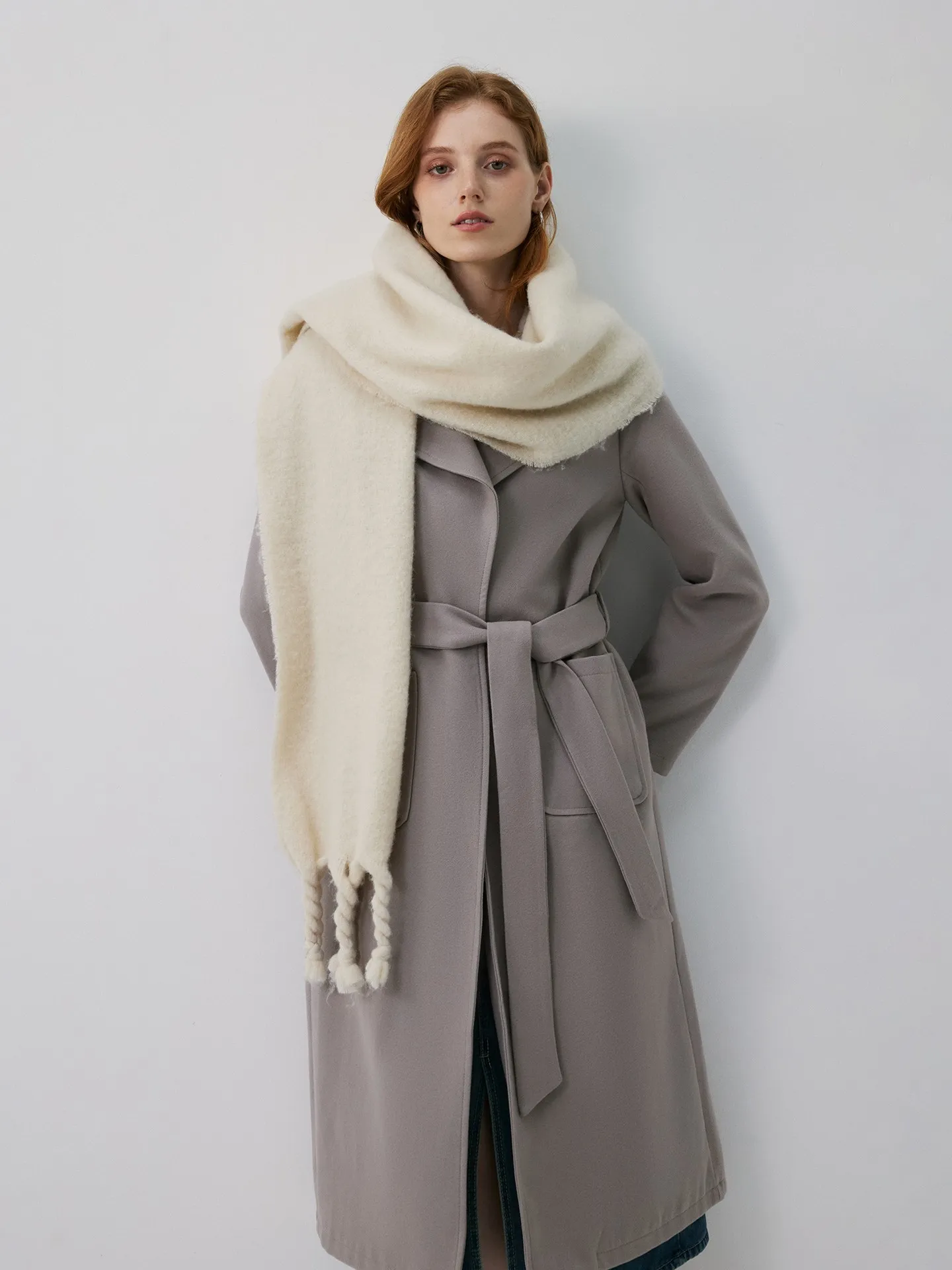 Belted Wool Blend Coat