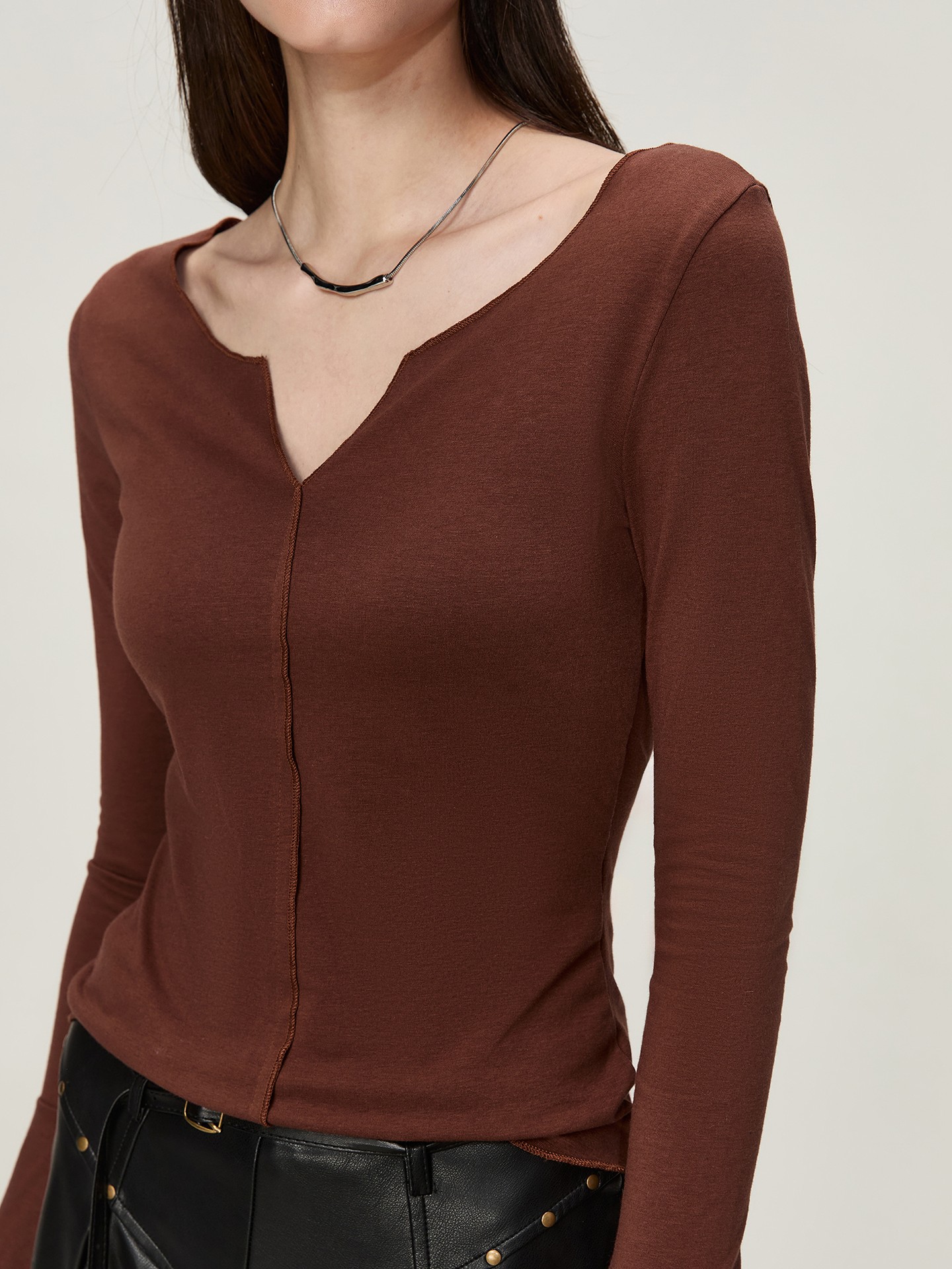 Brown Seam Top