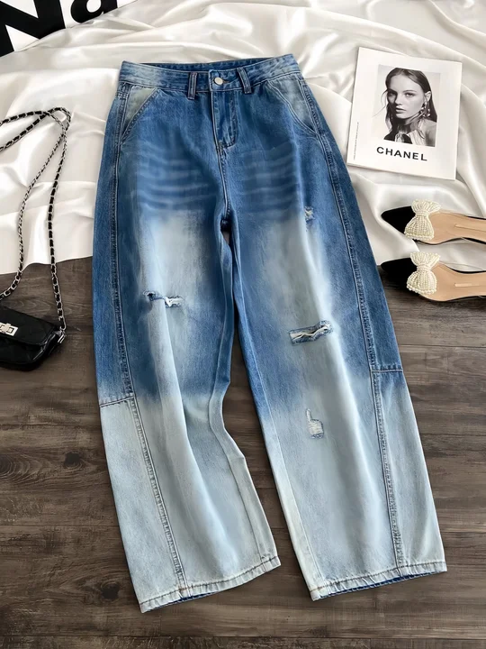 Ripped Straight Leg Jeans | Savana | Bestsellers