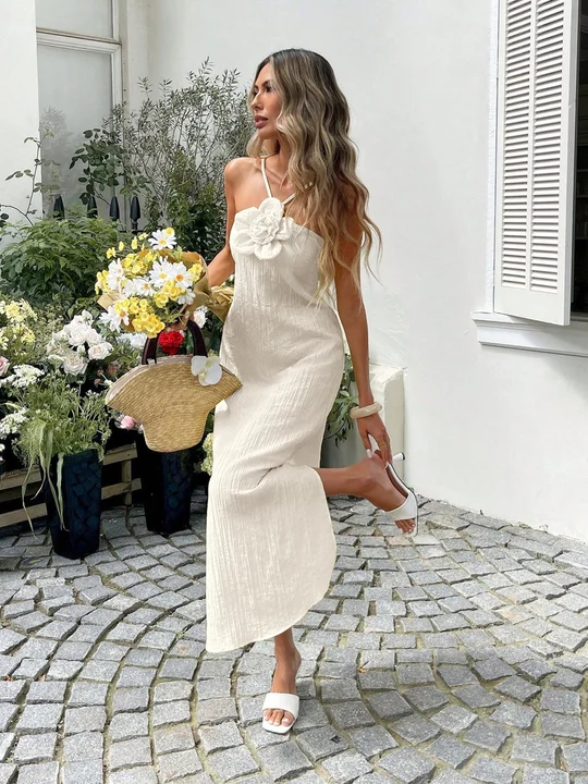louna backless slip dress Shona Joy - La Lune Low Back Gown - White main image 1