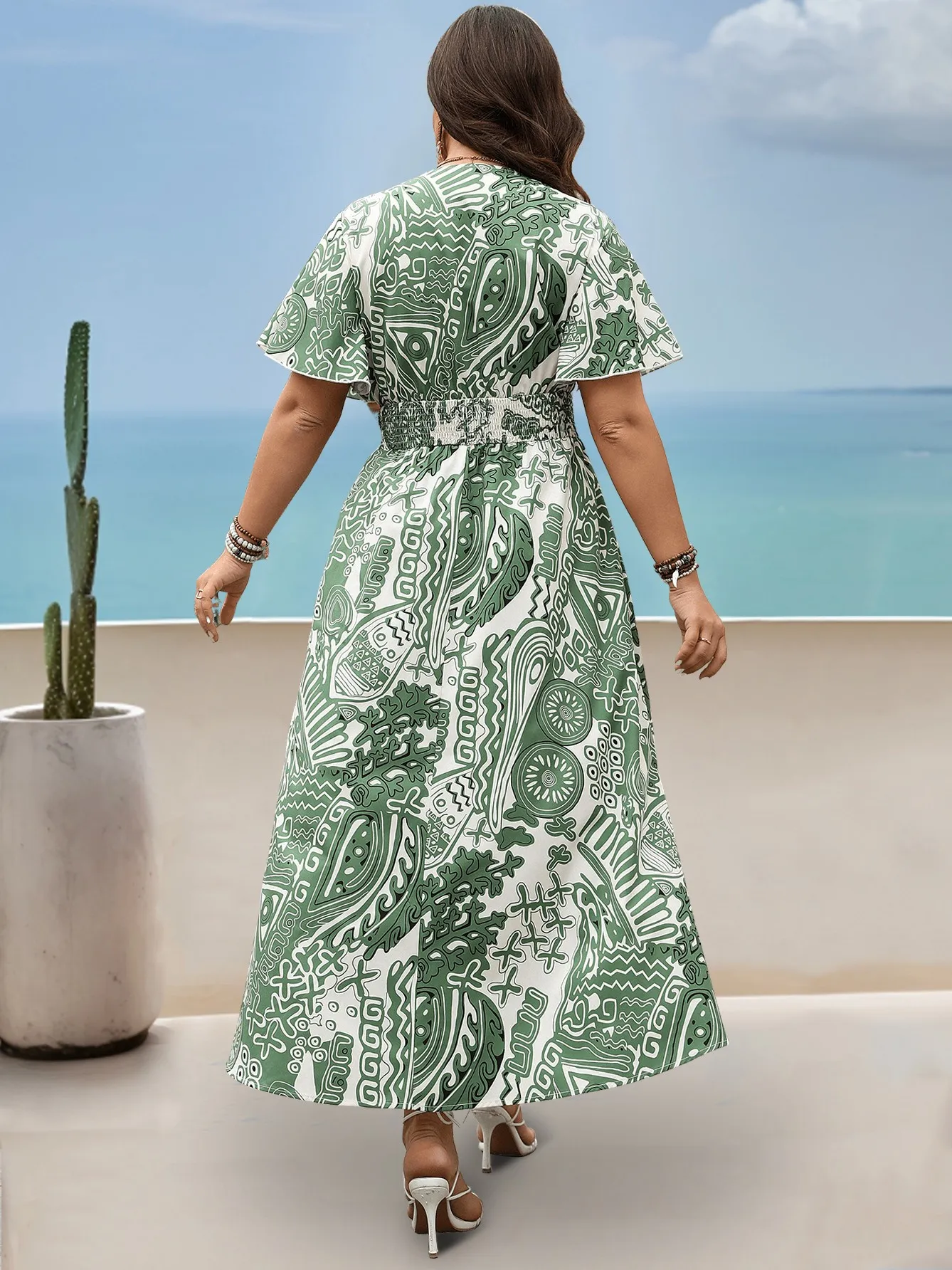 Special Occasion Outsize Dresses Generic Summer Dresses For Women Floral  Beach Midi Dress Cute Wrap V