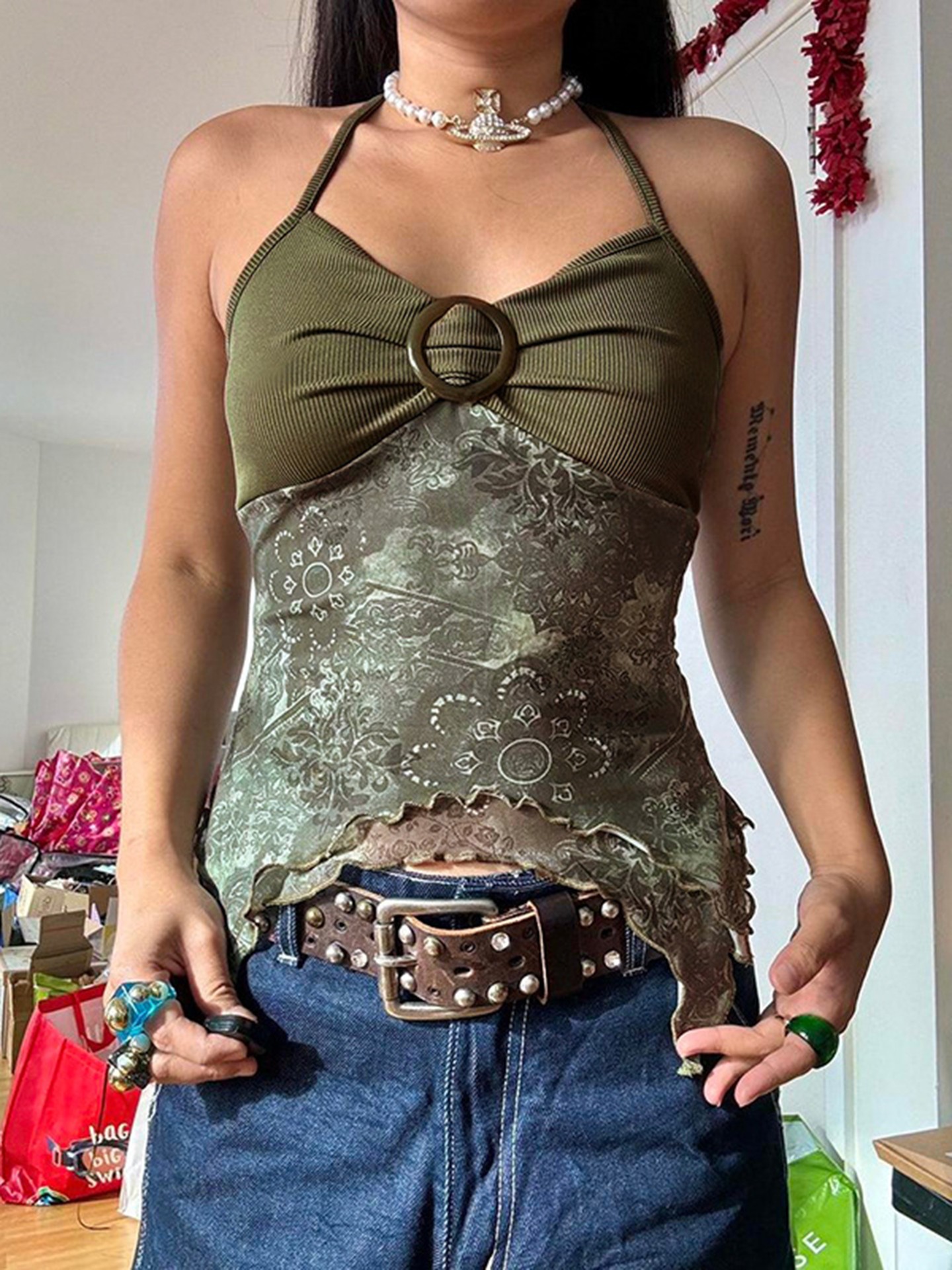 Patchwork Halter Top