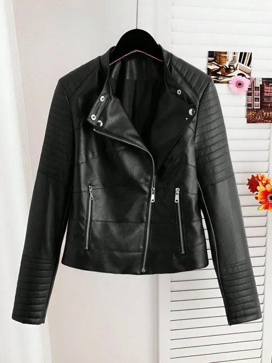 Asymmetric Faux Leather Jacket | Savana | Bestsellers
