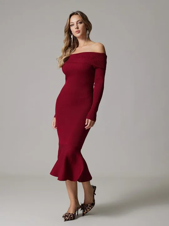 bodycon dress woolen Lightweight Black Tight Midi Dress: Hot Cutout Sexy Halter Style Black / M