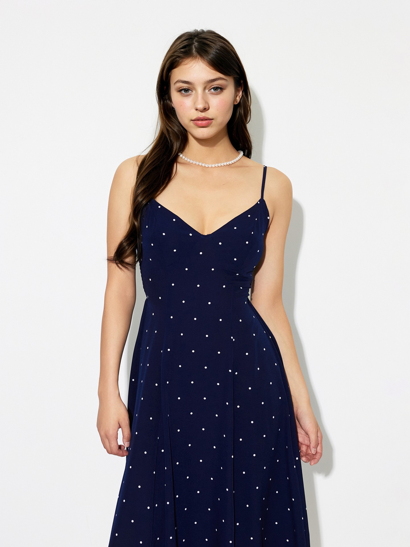 Blue Slit A-Line Dress