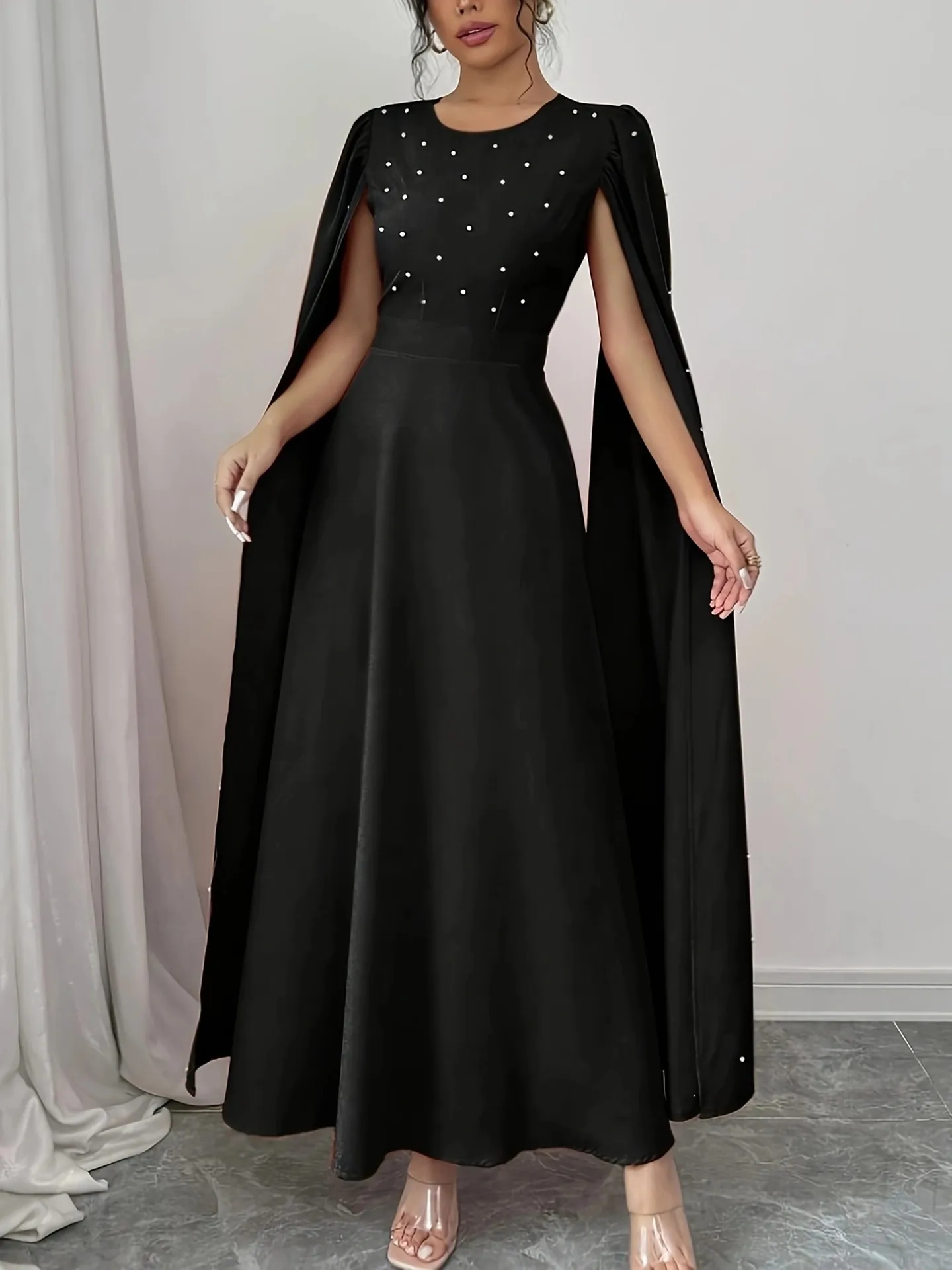 savana black a-line dress product info and reviews Pearled A-Line Dress | Savana