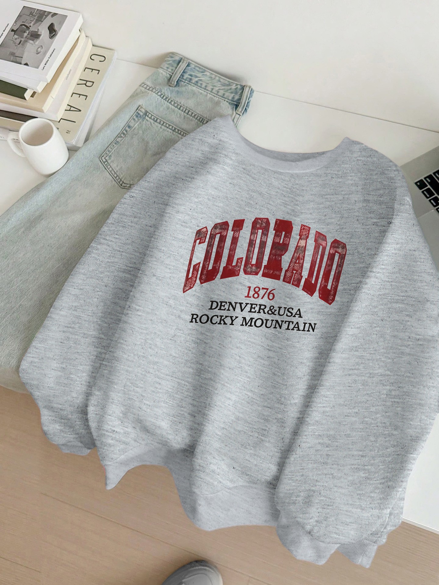 Grey Pullover Sweatshirt