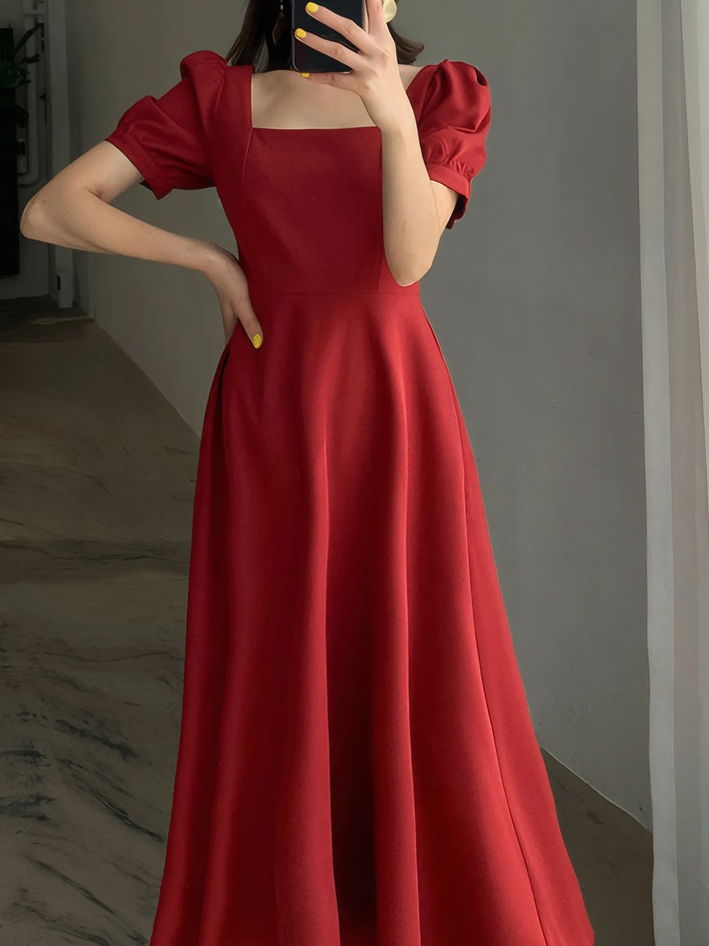 Tamsin Square Neckline A-line Dress with pockets main image 1