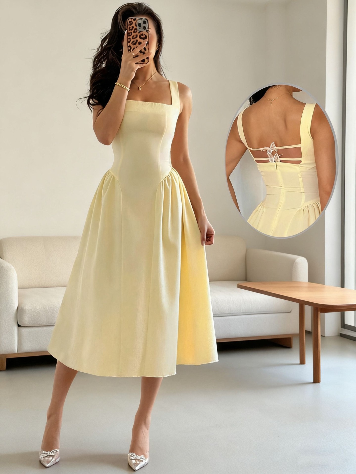 Open Back A-Line Dress