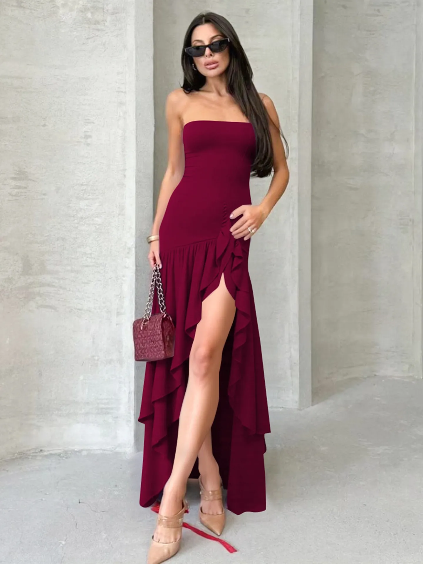 f21 bodycon dress VENUS Ruched Bodycon Dress | Peach