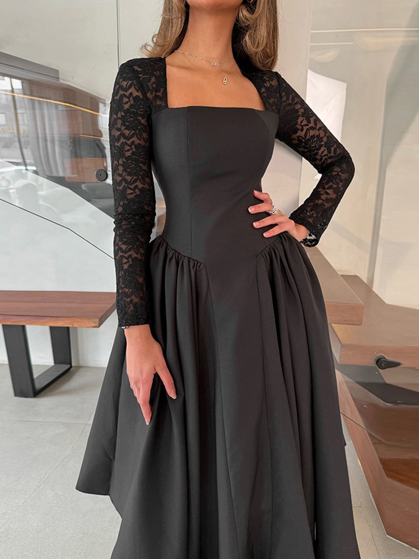 savana black a-line dress product info and reviews Black Dresses from @savana