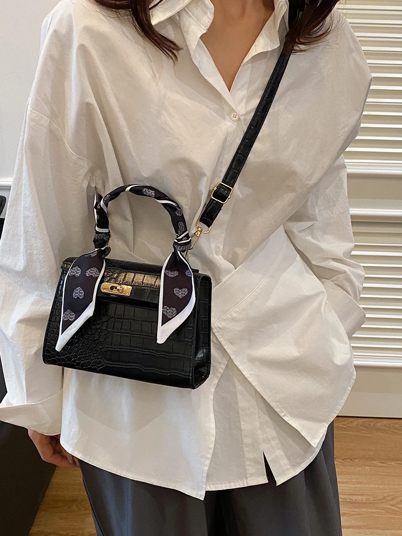 Lace-Up Polyester Crossbody Bag main image 0