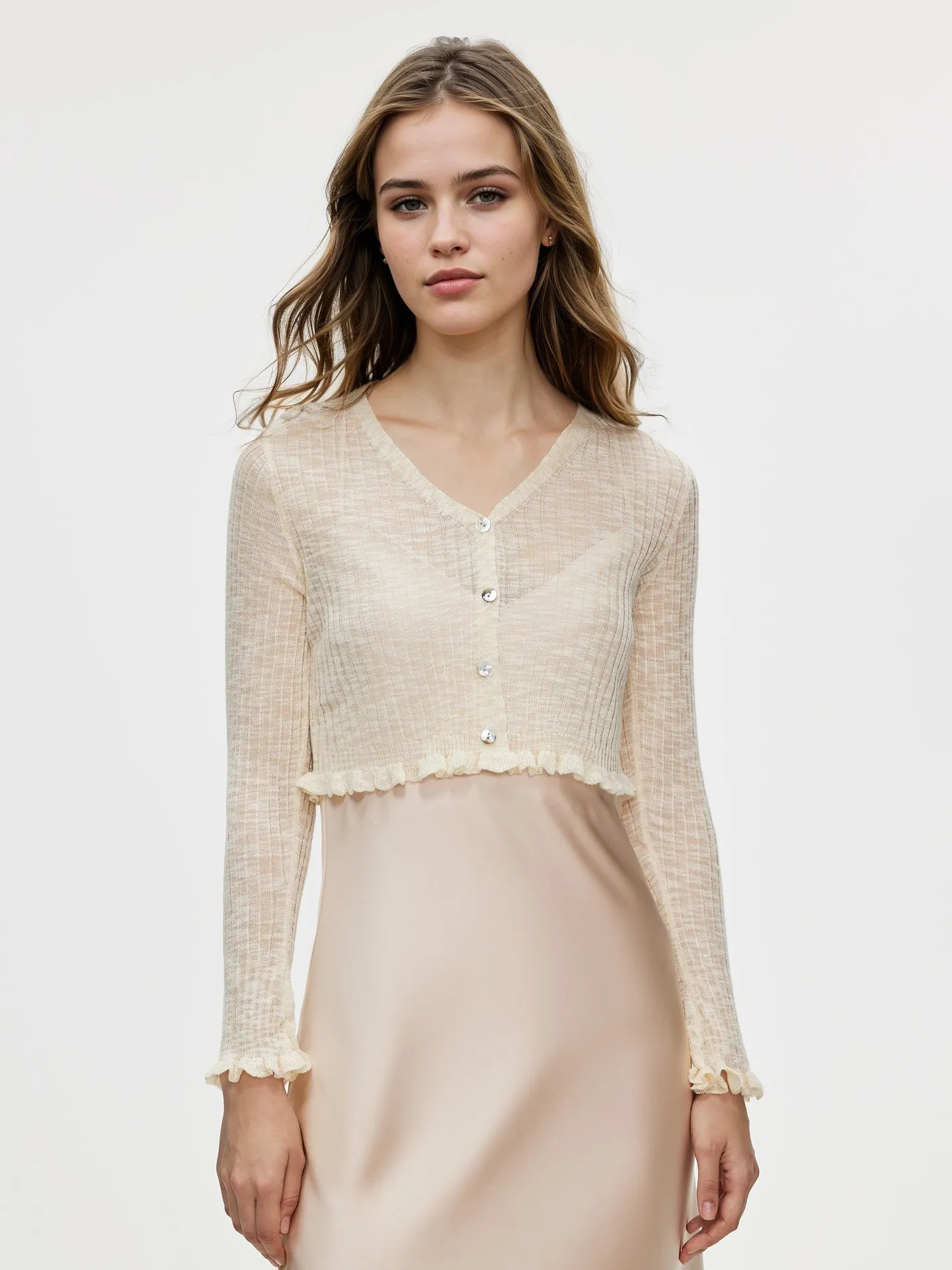 Cropped Sheer Knit Cardigan | Savana | Bestsellers