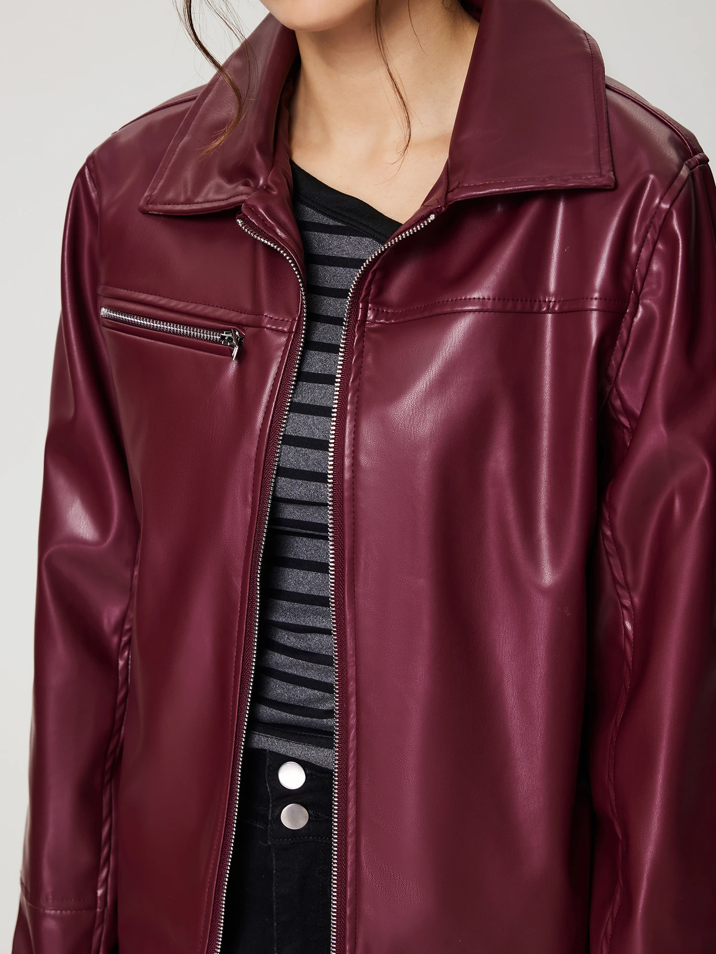 Asymmetric Faux Leather Jacket | Savana | Bestsellers