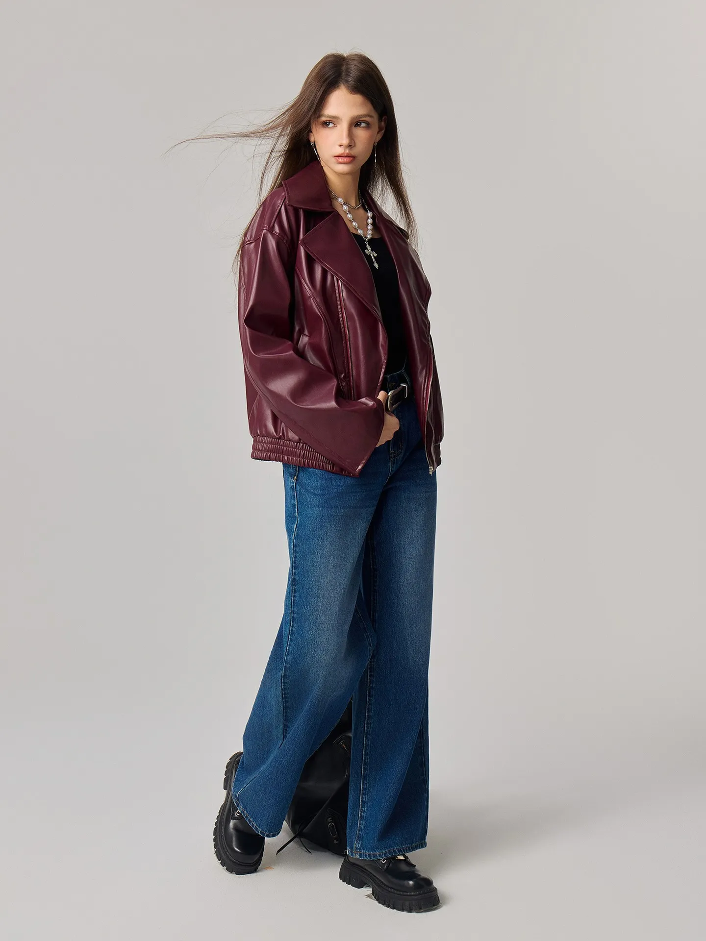 Asymmetric Faux Leather Jacket | Savana | Bestsellers