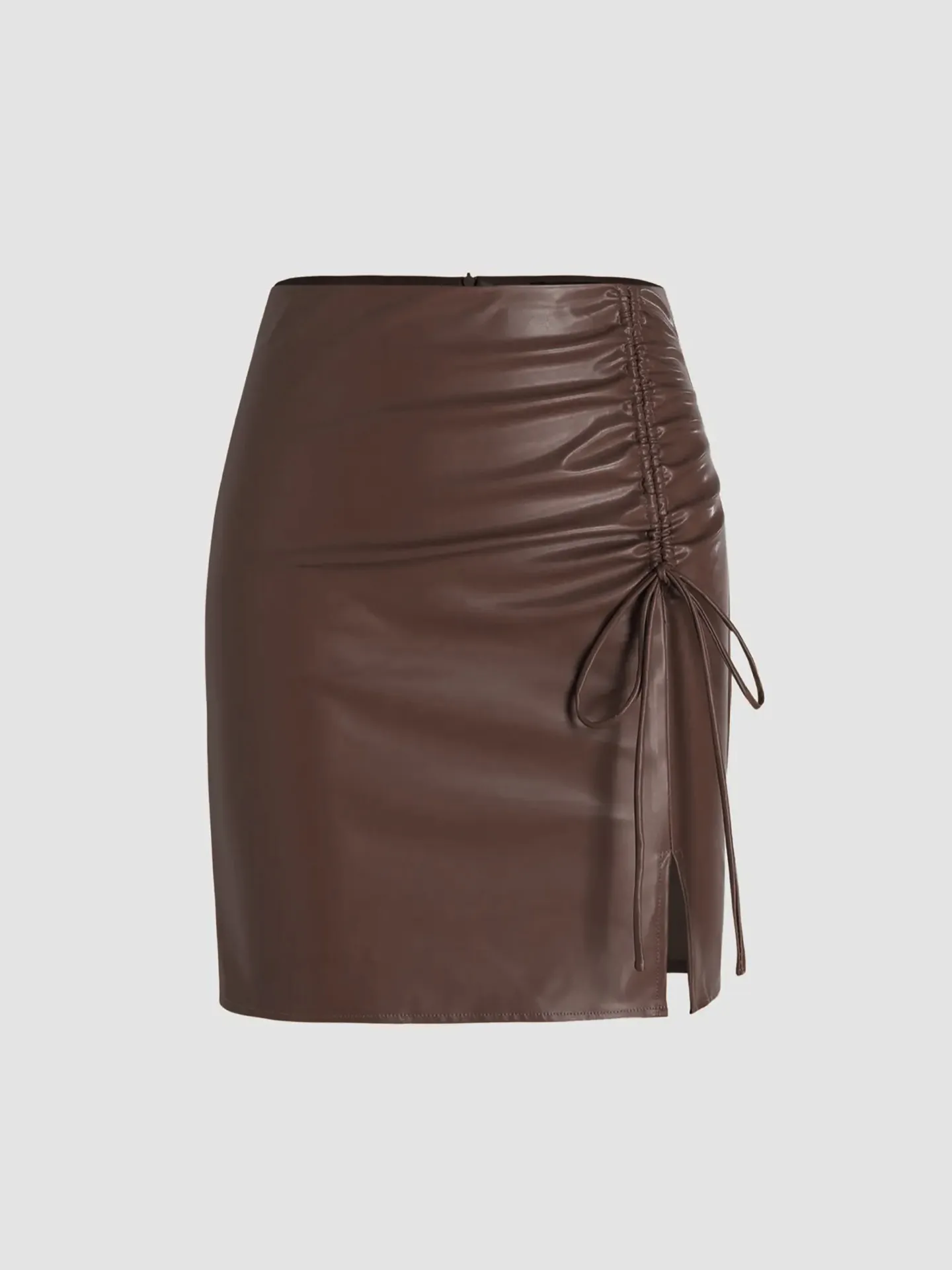 FETICO 2023秋冬　 FAUX-LETHER SLIT SKIRT Slit Faux leather Skirt | Savana | Bestsellers