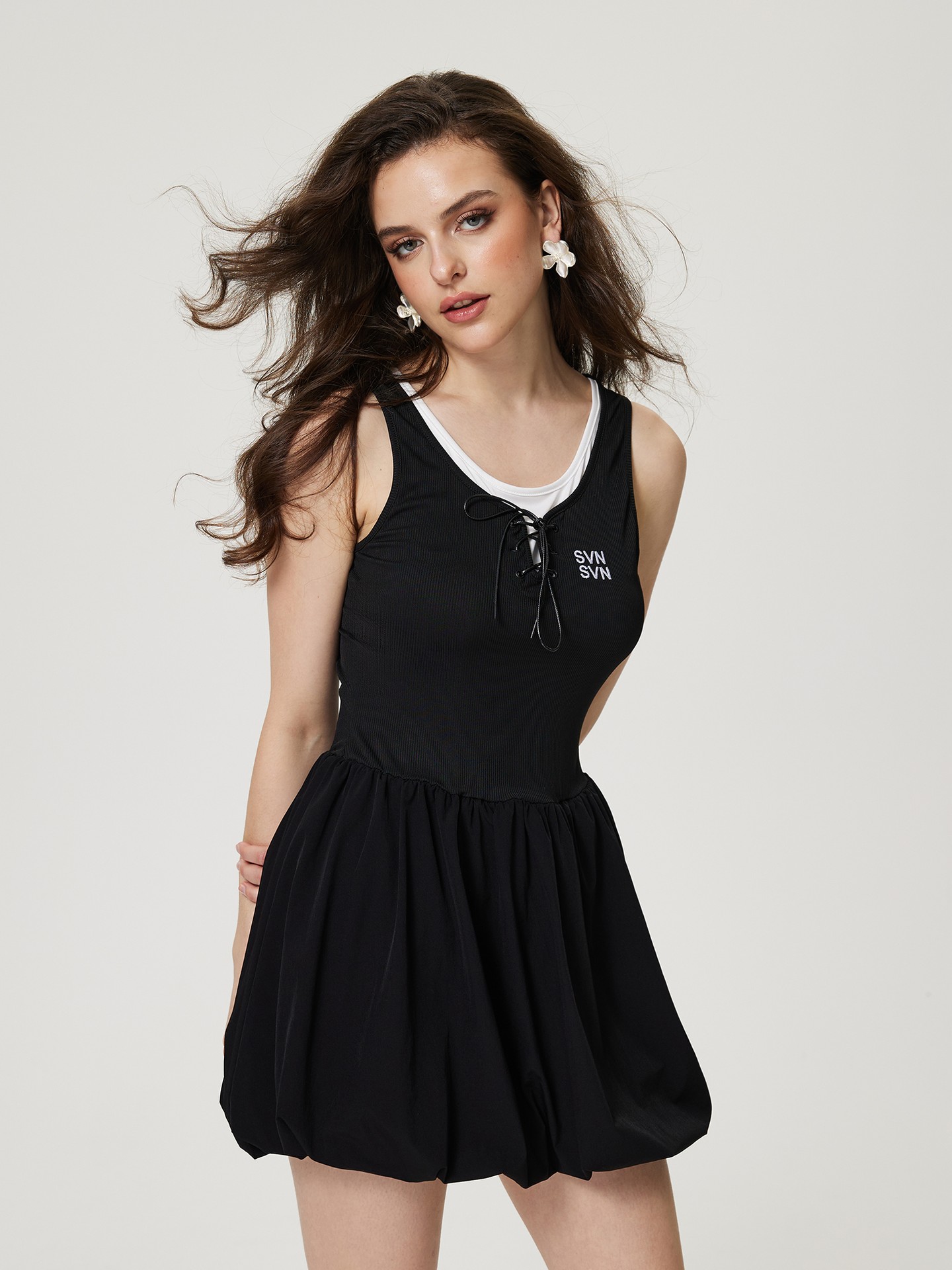 Black Tied A-Line Dress
