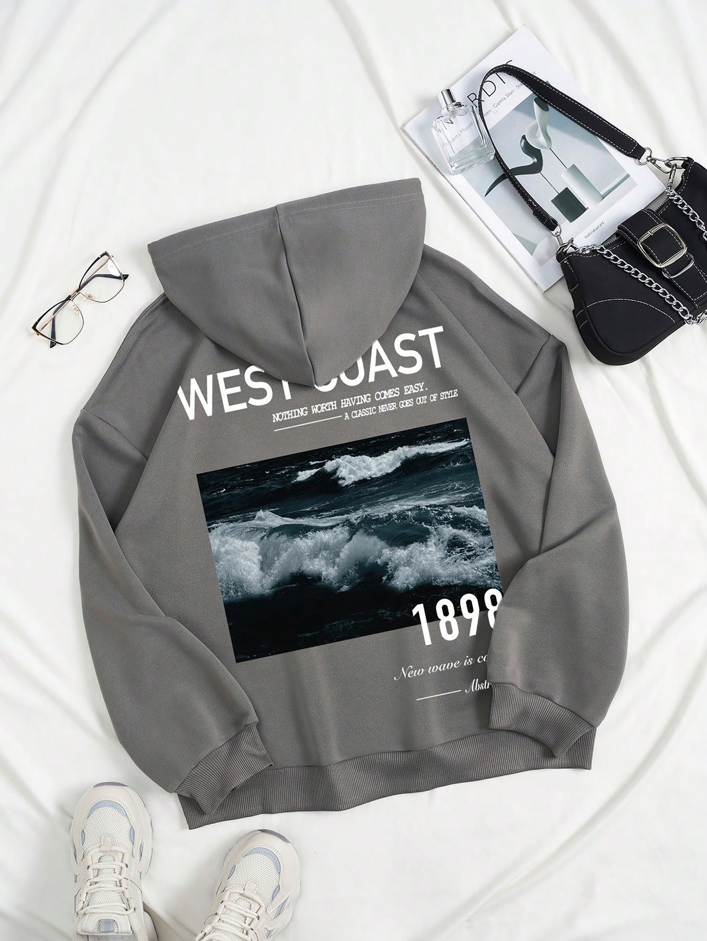 Grey Pocket Pullover Sweatshirt