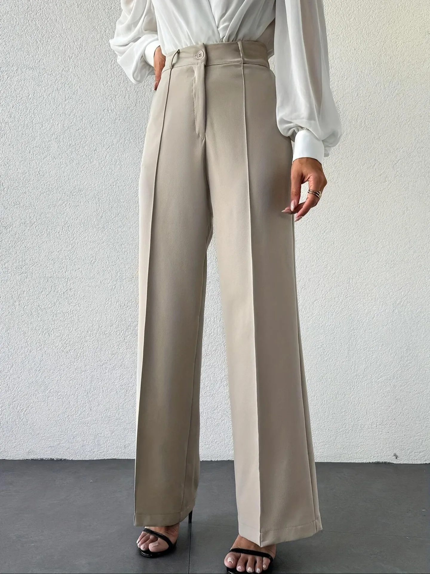 Slim Drape Straight Pants_BDHL7415