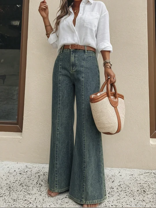 Ribbon Flare Leg Jeans | Savana | Bestsellers