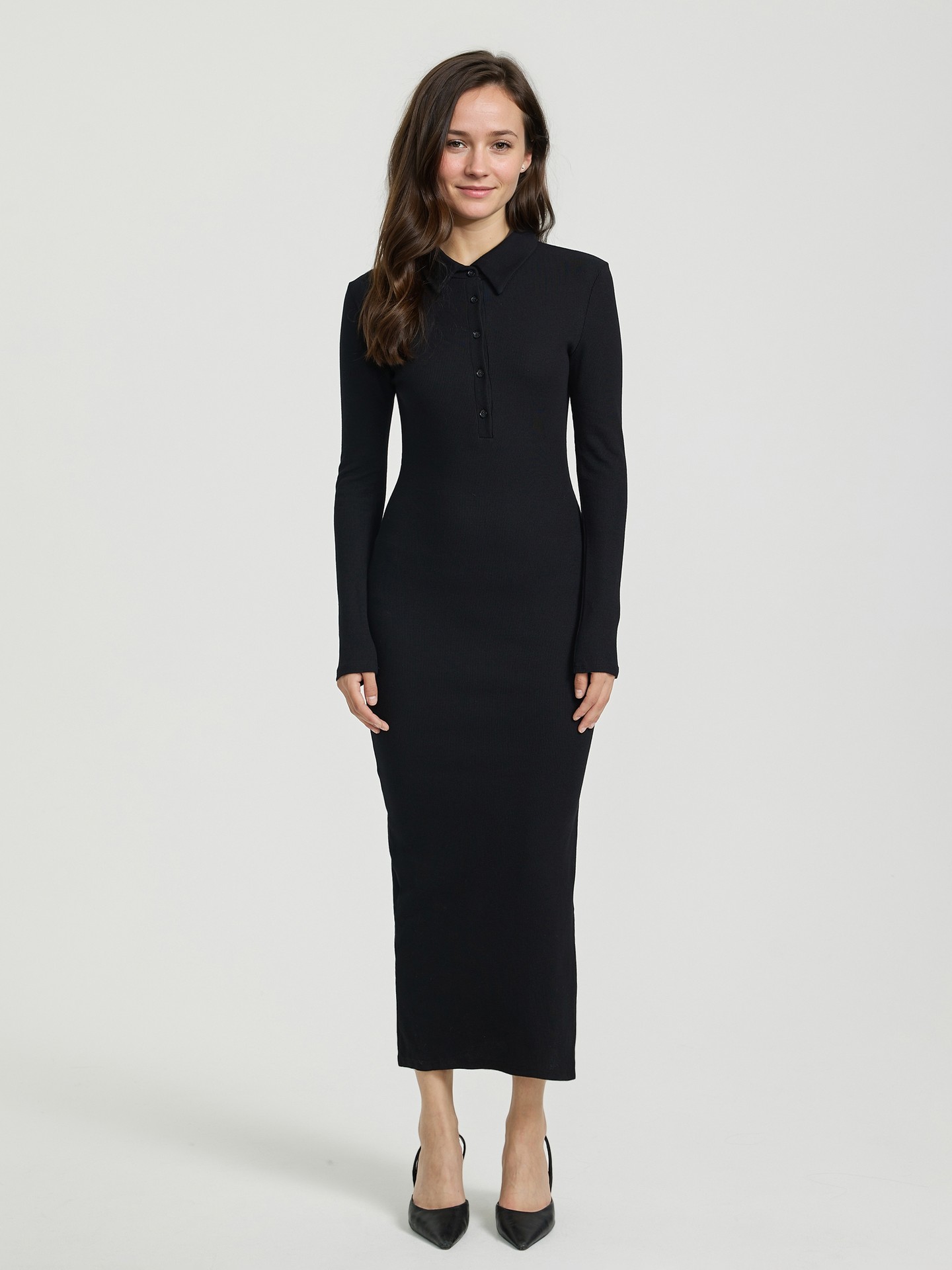 Black Slit Bodycon Dress