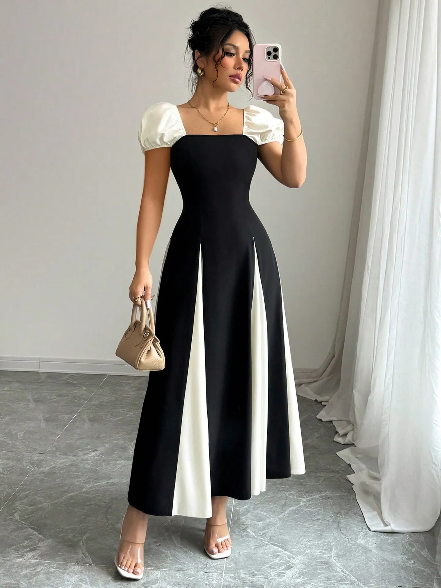 Bellino Crisscross A-Line Dress Color Black