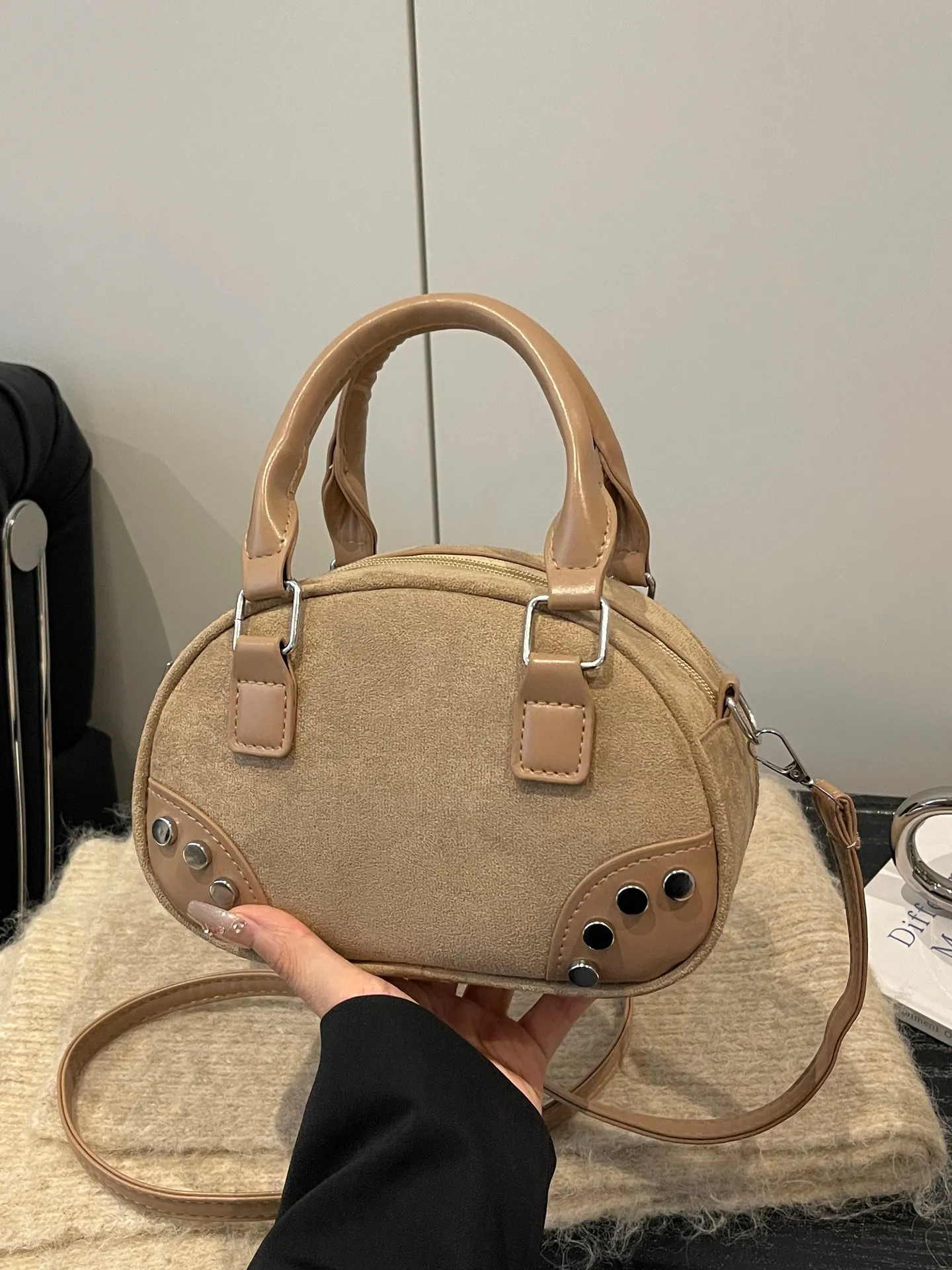 Khaki Stud Bag