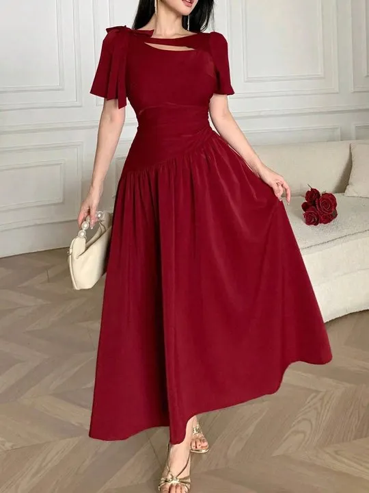 one piece dress red colour Sexy Red Maxi Dress - One-Shoulder Dress - Sultry Maxi Gown